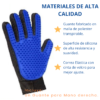 Materiales del guante para mascotas: Malla de poliester, Superficie de silicona y correa elástica con velcro